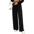 thumbnail image 2 of Pantalones Deportivos de Pierna para Mujer, Cintura Alta, Holgados y con Cordón Ajustable Negro M, 2 of 9