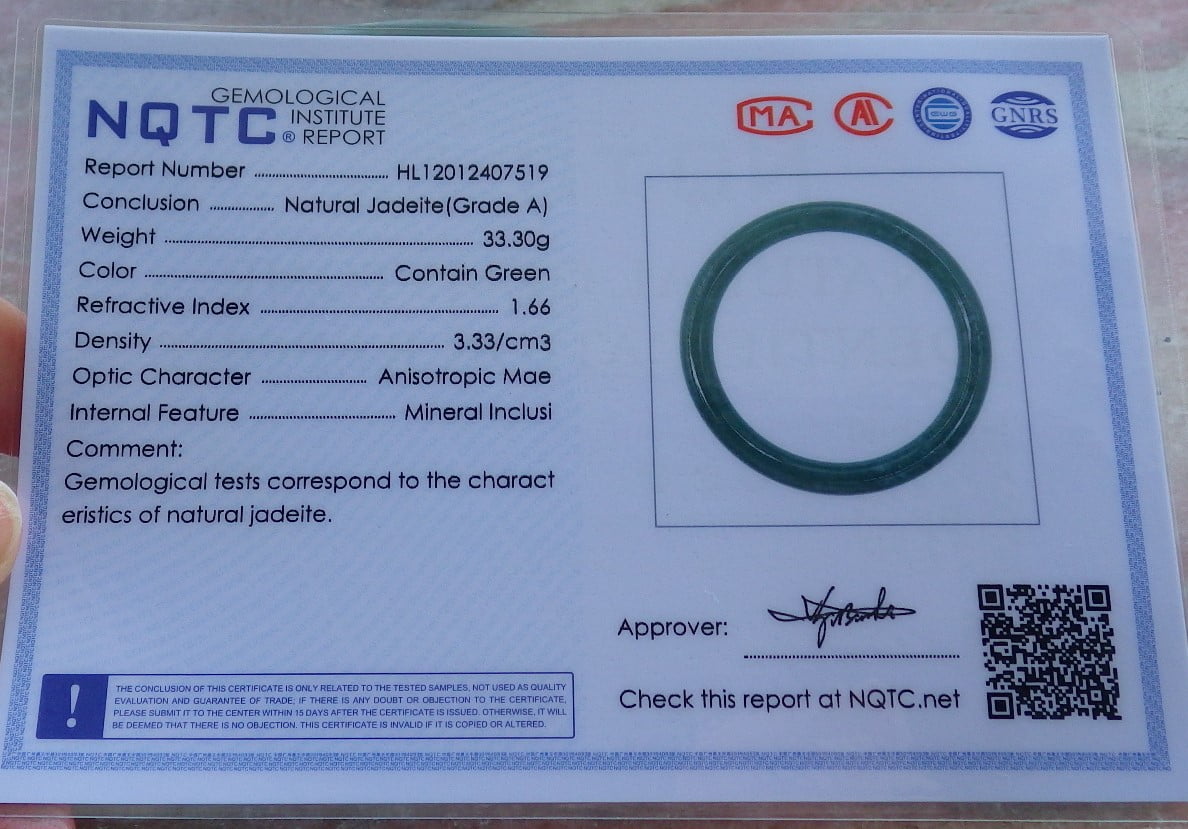 Icy Green Natural A JADE Jadeite Circle Bangle Bracelet 57 mm 683871 TN