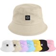 thumbnail image 1 of Sombrero de pescador para mujer, sombrero para el sol, sombreros de algodón, sombrero plegable para protección solar, para mujeres, hombres, actividad, Smiley, 1 of 5
