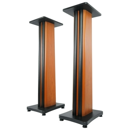(2) Rockville SS36C Classic Wood Grain 36" Speaker Stands Fits Kanto Living YUP6