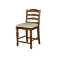 thumbnail image 2 of Linon Marino Full Back Wood Counter Stool, 24" Seat Height, Walnut Finish with Natural Fabric, 2 of 10