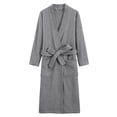 thumbnail image 2 of Kureaily Men's Robes Cloth Bathrobe Soft Kimono Bath Robe Kimono Spa Robe For Men Long Loungewear With Pockets Short Sleeve Sleepwear, 2 of 6