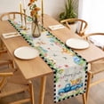 thumbnail image 3 of Black Plaid Easter Table Runner - 48 Inch Long, Kitchen Dining Table Runner Dresser Scarves, Truck Spring Floral Bunny Animals Rustic Farmhouse Decor for Coffee Tables Wedding Party Banquet, 3 of 8