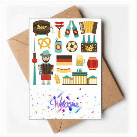 Soccer Beer Sausage Brazil Cultural Welcome Back Greeting Cards Envelopes Blank