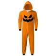 thumbnail image 4 of FEIFLY Halloween Printed Hooded Zipper Home Jumpsuit Pumpkin Onesie Family Matching Romper Holiday Loungewear For Men, 4 of 4