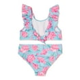Wallflower Girls Floral Ruffle Bikini Top and Bottom, 2Piece Swimsuit
