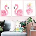 thumbnail image 2 of Pink Flamingo Canvas Prints Animal Painting Artwork Picture Home Wall Art Decor for Living Room Bedroom Bathroom Walls Decoration Tropical Vintage Room Decor Poster Unframed, 2 of 6