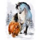 thumbnail image 2 of Cuadros Decorativos Cuadro de pared de arte de mosaico redondo completo de caballo de nieve de pintura de diamante DIY (SZ1248) Tmvgtek embutido en tela, 2 of 9