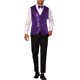 thumbnail image 2 of Chaleco sin mangas brillante de lentejuelas INSPIRE CHIC para hombre, corte slim fit, cuello en V, fiesta disco, lazo morado, 2 of 5