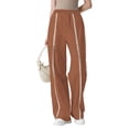 thumbnail image 4 of Lmueinov Wide Leg Pants for Women High Waist Hollow Out Striped Tape Loose Trousers with Pocket Women Trendy 2026 Business Casual Outfits, 4 of 7