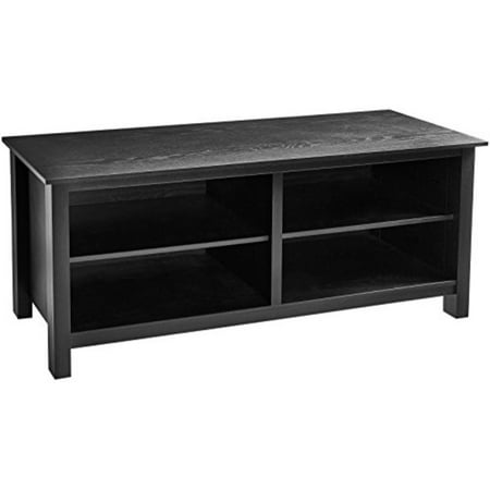 rockpoint plymouth wood tv stand storage console, 58", midnight black