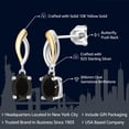 thumbnail image 2 of Gem Stone King 925 Sterling Silver and 10K Yellow Gold Black Onyx Dangle Earrings for Women (3.20 Cttw, Gemstone Birthstone, Oval 8X6MM), 2 of 4