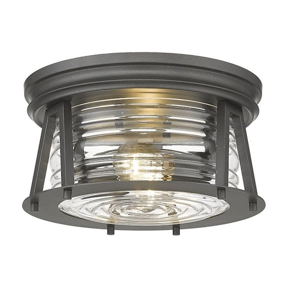 491F2-BRZ-Z-Lite-Cape Harbor - 2 Light Flush Mount In Transitional Style-6.5 Inches Tall and 12 Inches Wide-Bronze Finish