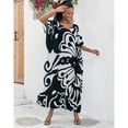 thumbnail image 2 of Sunforyou Kaftan Dresses for Women Plus Size Swimsuit Cover up Caftans Black Butterfly Beach Dresses Loose Soft Loungewear, 2 of 6