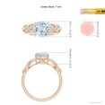 thumbnail image 4 of Angara Natural 1.4 Ct. Aquamarine with Diamond Side Stone Ring in 14K Rose Gold for Women (Ring Size: 12), 4 of 9
