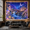 thumbnail image 6 of Moonlit Forest Stone with Arch Bridge Spans Cascading, Mystical Fantasy for Space Lovers, Galaxy Room Decor, Mother'S Day Gift, Tapestry Wall Hanging for Bedroom and Dorm, 6 of 7
