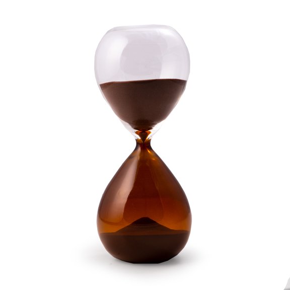60 Min. Amber & Clear Glass Sand Timer w/ Amber Sand