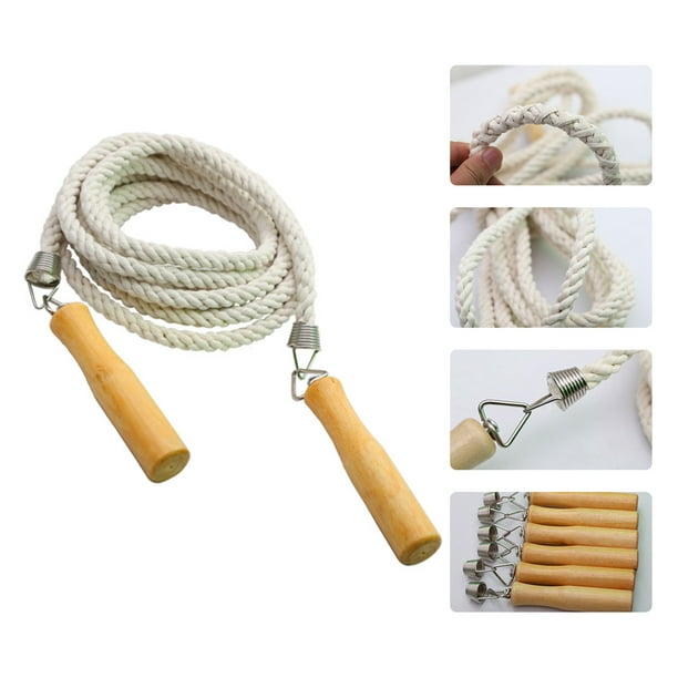 Unbranded Rope Skipping Cotton Hemp Jumping Rope Wooden Handle Fitness Rope Long Skipping Rope Multiplayer Exercise Rope Other