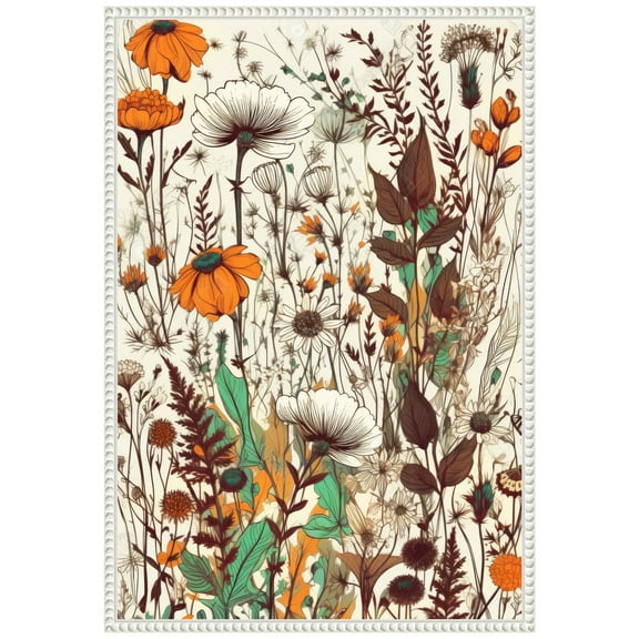 Amanti Art Meadow flowers 3 Framed Canvas Wall Art Print