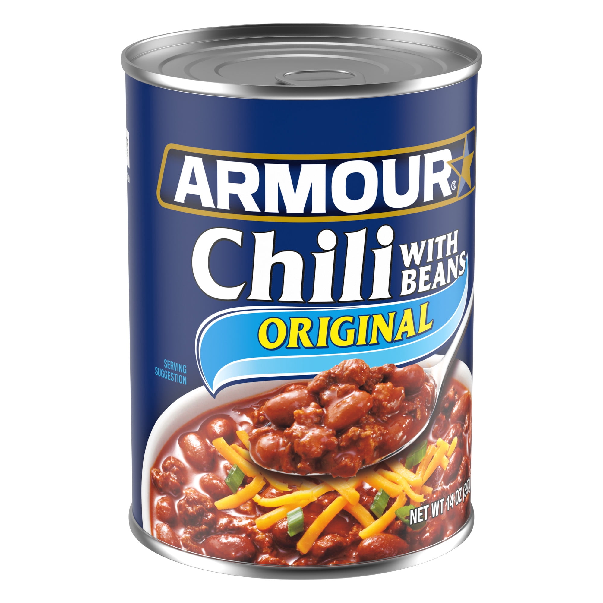 (2 pack) Armour Star Chili with Beans, 22g Protein Per Serving, Canned Food, 14 oz Can