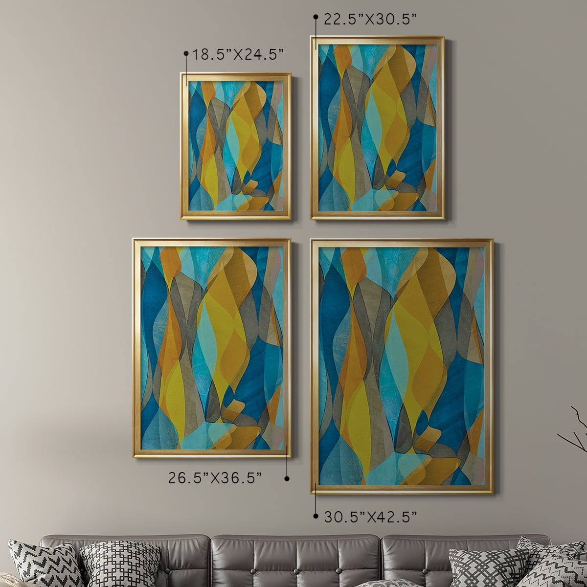 Colorful Cascade II Premium Framed Print, in Gold, Black, or Silver - Ready to Hang