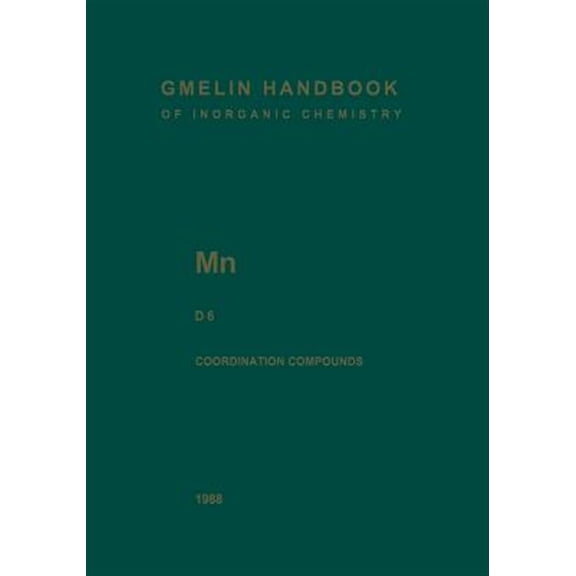 Pre-Owned MN Manganese: Coordination Compounds 6 (Paperback)