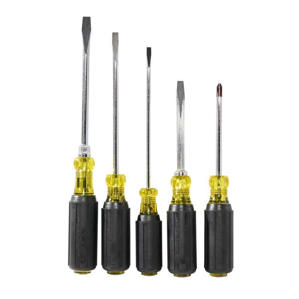 5 Pc. Cushion-Grip Screwdriver Sets, Phillips; Slotted