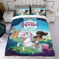 thumbnail image 4 of Nella la Princesa Caballero Conjunto de sábanas temático, trío de piezas, cómodo y amigable con la piel, diseño único, regalo de decoración para el hogar para familiares, amigos y fans, 90 cm * 190 cm, 4 of 6