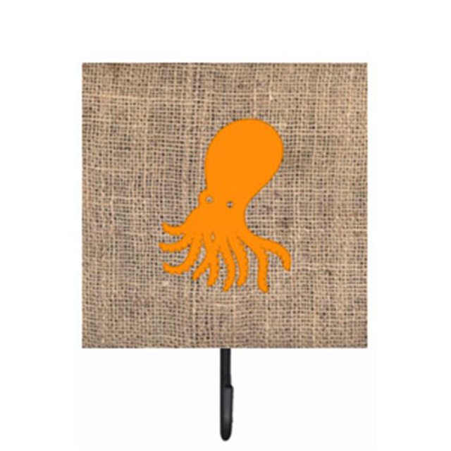 Octopus Burlap And Orange Leash Or Key Holder