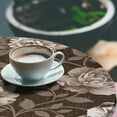 thumbnail image 3 of Ambesonne Rose Fitted Round Tablecloth, Retro Effect Romantic Floral, 56"- 60" Diameter, Brown and Umber, 3 of 5