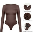 thumbnail image 4 of MISS MOLY Tummy Control Bodysuits for Women Long Sleeve Shapewear Scoop Neck Thong Body Shaper Tops, 4 of 7