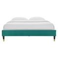 thumbnail image 5 of Modway Harlow King Performance Velvet Platform Bed Frame in Teal, 5 of 6