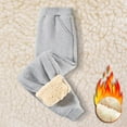 thumbnail image 2 of GigrtiJin Kids Boys Girls Thicken Thermal Sweatpants Fleece Plush Lined Trousers Elastic Waist Toddler Baby Winter Pants, 2 of 4