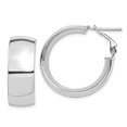 thumbnail image 7 of 14K White Gold Plated High Polished 10mm Omega Back Hoop Earrings, 7 of 7