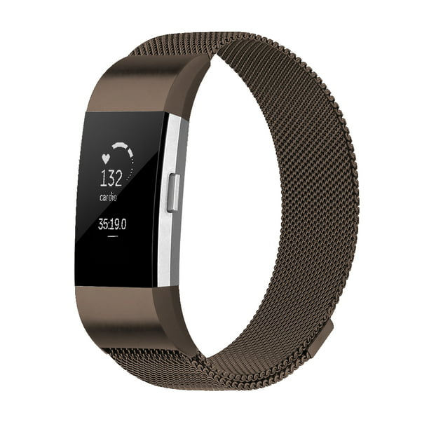 Tijdens ~ Zwijgend Aardewerk Tech Elements Wrist Fitbit Charge 2 band : Milanese Loop Stainless Steel  Band for Fitbit Charge 2 Watch ( Large ) - Coffee - Walmart.com