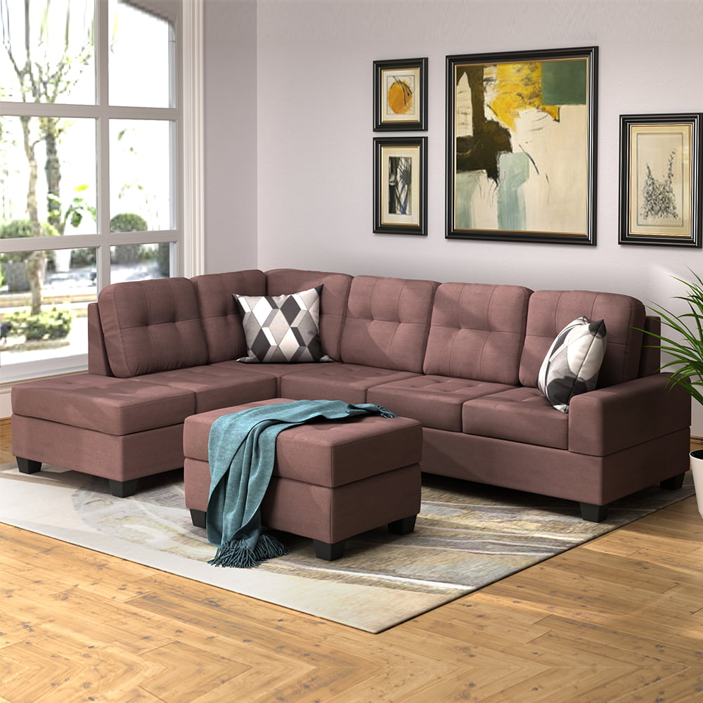 103" Mid Century Sofa Couch, Stylish LShaped Sectional