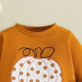 thumbnail image 7 of HCNTES Toddler Girls Fall Seasonal Outfits Pumpkin Print Embroidery Long Sleeve Shirt and Elastic Pants Set Baby 2 Piece Clothes (Orange,12-18 Months), 7 of 7