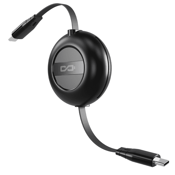 ChargeWorx 100W Retractable USB-C to USB-C Cable, Auto-Retract Fast Charging Cord, 3FT Travel Charger Compatible with iPhone 16/15, MacBook Pro, iPad Pro, Galaxy S24/S23, Pixel & More