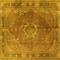 thumbnail image 1 of Ahgly Company Indoor Square Medallion Yellow Traditional Area Rugs, 8' Square, 1 of 4