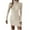Beige, variant on Wancir Women's 2024 Ribbed Long Sleeve Sweater Dress High Neck Slim Fit Knitted Midi Dress