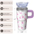 thumbnail image 3 of 20OZ Flamingo Cup with Handle Durable Travel Mug Great Gifts for Women Flamingo Lovers Ideal for Birthday Christmas Events Office Commute Home, 3 of 6