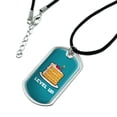 thumbnail image 2 of 8-Bit Pixel Retro Cake Level-up Game Gamer Military Dog Tag Pendant Necklace with Cord, 2 of 4