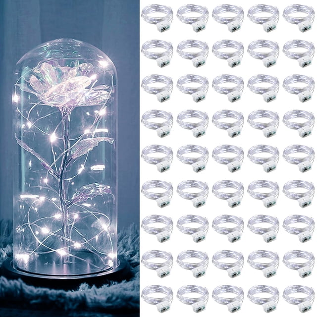 Mini LED Fairy Lights ZGWJ 20, funciona con pilas, 7 pies, 50 unidades