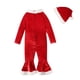 thumbnail image 4 of Ropa Para Niñas Pequeñas, Atuendo Para Niños Pequeños, Moda Navideña Para Niños, Mono Con Lazo De Manga Larga Y Trompeta , Pantalones Acampanados, Traje Rojo Odeerbi LM103-9365, 4 of 9