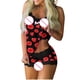 thumbnail image 4 of Mujeres Sexy Impresión Encaje Sling Sin mangas Tank Tops Empalme Pantalones cortos Conjunto casual Fridja  fhjkhfk456506, 4 of 6
