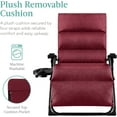 thumbnail image 3 of HYJY Oversized Zero Gravity Chair, Folding Outdoor Patio Recliner, XL Anti Gravity Lounger w/Removable Cushion, Cup Holder, Side Tray, 350lb Capacity - Burgundy, 3 of 8