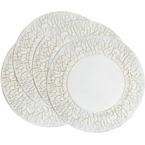 Fennco Styles Elegant Branch Rim Charger Plates 13" Round, Set of 4 - Ivory Table Chargers for Home Entertaining, Dining Table, Wedding, Holiday & Event Décor