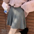 thumbnail image 4 of Quixlent Skater Skirt Solid Color High Waist Women A-Line Skirt Large Hem Design Autumn Winter Mini Skirt Daily Wear, 4 of 8