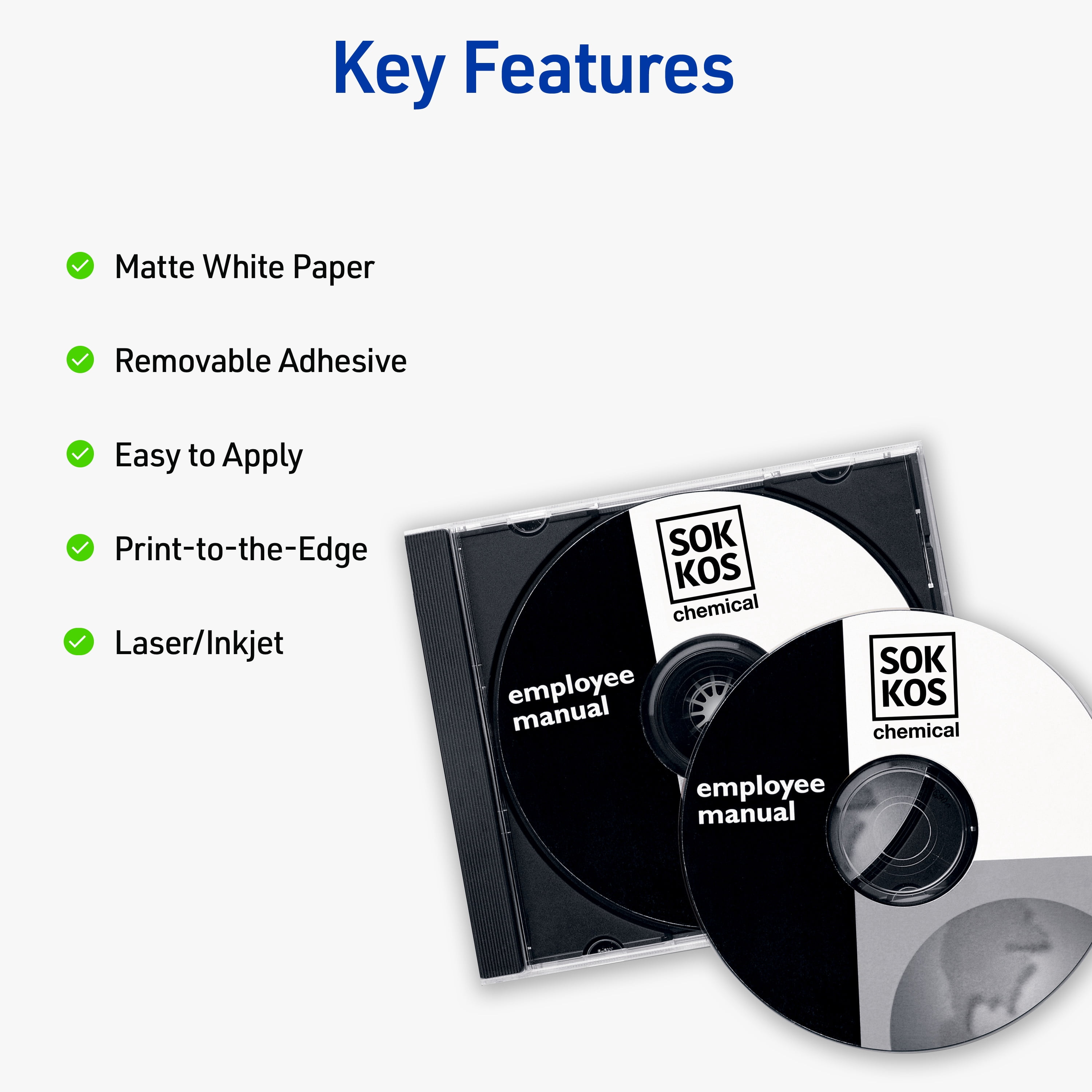 Avery CD Labels, Removable, 50 CD Labels & 100 Spine Labels (5931)
