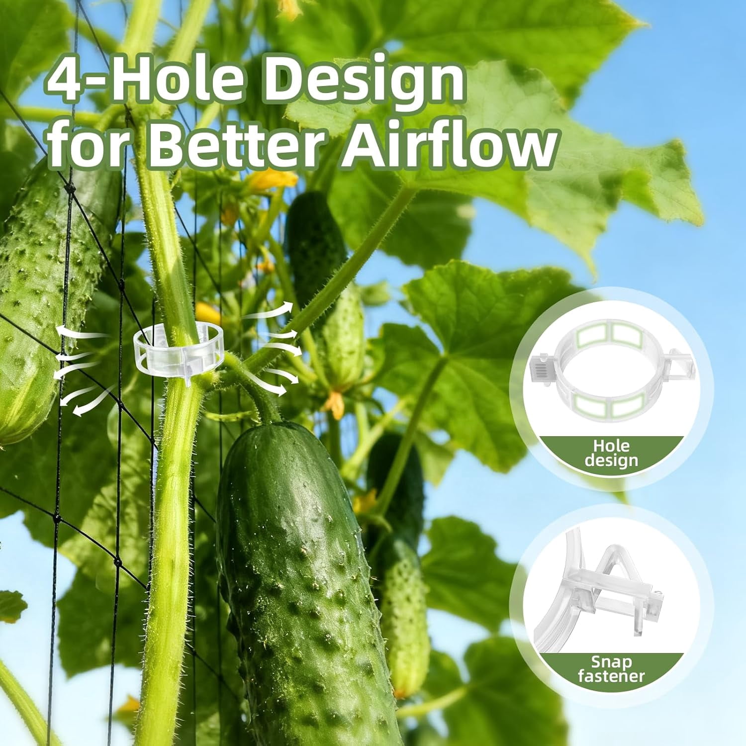 1000Pcs Tomato Clips, Plant Clips Plastic Trellis Clips Garden Plant Clips for Tomatoes, Cucumbers, Vines, Reusable Garden Clips to Make Plants Grow Upright, Indoor Outdoor Gardening Supplies